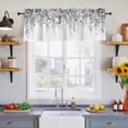 thumbnail image 4 of Grey Botanical Valances for Windows, Weeping Eucalyptus Leaves Watercolor Light Filtering Kitchen Curtains, Rod Pocket Window Valance Curtains for Living Room Bedroom, 60" W x 18" L, 2 Panels, 4 of 9