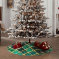 thumbnail image 4 of Fotbe Green Mosaic Glass Pattern Christmas Tree Skirt, Tree Skirts Plush Christmas Decorations, Christmas Tree Skirts Xmas Decorations Holiday Party Decor-48", 4 of 6