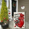 thumbnail image 2 of Valentines Day Hearts Garden Flag 12x18 Inch Double Sided for Outside Small Burlap Love Red Holiday Yard Decoration, 2 of 6