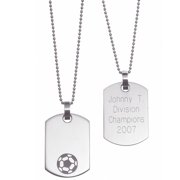 Personalized Stainless Steel Sports Dog Tag, Soccer