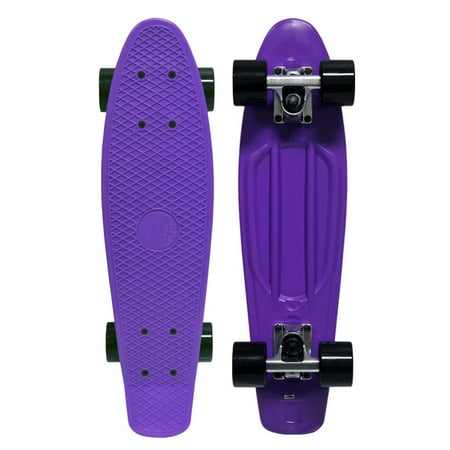 retro plastic skateboard 70's banana board cruiser purple/black ...