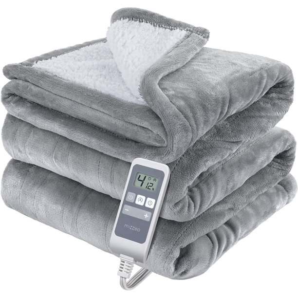 MIZZEO Heated Blanket Electric BlanketFast Heating Blanket with 4