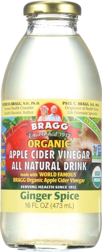 Bragg Organic Apple Cider Vinegar All Natural Drink Ginger Spice, 16.0 FL OZ by Bragg