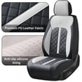 thumbnail image 3 of 2011 for Toyota Avalon Limited Seat Cover, Black and Gray Car Seat Covers, Waterproof PU Leather Full Set of 5 Seats Wear Resistance Suitable for All Seasons, Protect Car Seats, 3 of 8