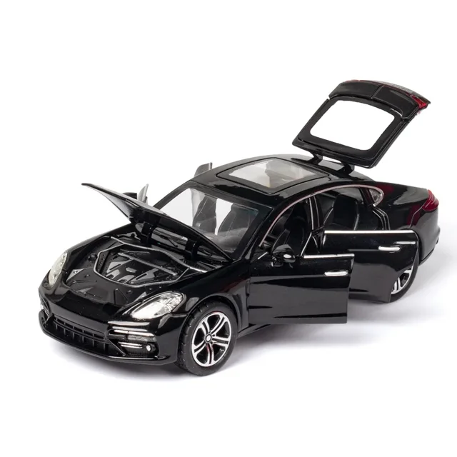 1:32 Porsche Panamera Diecasts Toy Cars Miniature Scale Alloy Simulation Vehicles Car Model Children Birthday Gifts Collection Black No Box