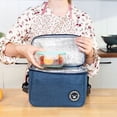 thumbnail image 5 of Bolsa térmica aislante de color cian para cesta de picnic al aire libre, bolso térmico plegable a prueba de fugas, 5 of 5