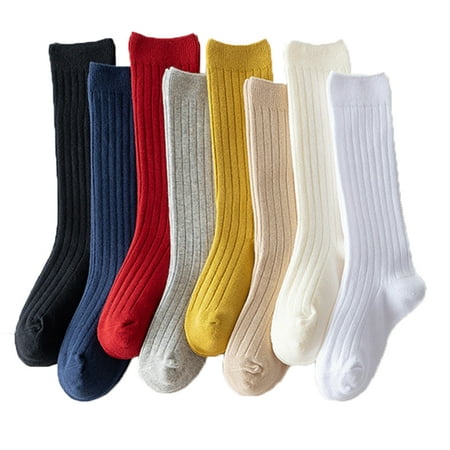 

Xmarks Baby Girls Boys Uniform Knee High Socks Tube Ruffled Stockings Infants and Toddlers 8 Pairs