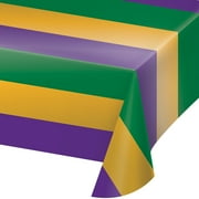 Way to Celebrate Striped Mardi Gras Metallic Tablecloth, 54" x 84" , 1 ct