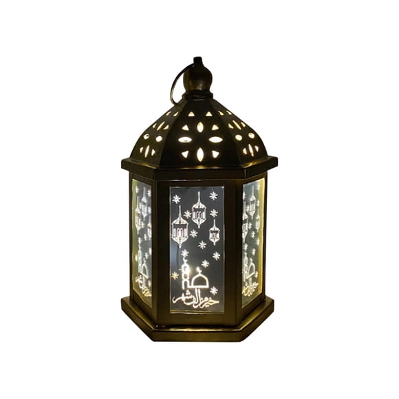 EGNMCR Decorative Lights Mini Lantern With LED Ramadan Lantern Decoration Mini Lantern Decor With Candles Hanging Lanterns For Ramadan Decor Christmas Wedding Table Centerpiece Decor Decorative lights