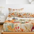 thumbnail image 6 of Twin XL Size Fitted Sheet Set - Green Pumpkins Fall 2 Piece Bedding Sets 16" Deep Pocket Fitted Sheet with 1 Pillowcases, Eucalyptus Maple Leaves Thanksgiving Brushed Microfiber Hotel Bed Sheets, 6 of 9