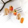 thumbnail image 2 of GCSQW, bonita purpurina dorada con forma de calabaza de Press on Nails, 24 unidades, 2 of 6
