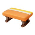 thumbnail image 1 of Taburete rectangular moderno con reposapiés acolchado de 41x30x18 cm, suave y cómodo. Naranja, 1 of 9