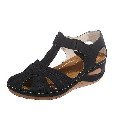 

Sandals for Women Wedges Platform Gladiator Sandals Bohemia Summer Vintage Hollow Out Closed Toe Casual Beach Sandals