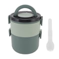 thumbnail image 3 of Adult Bento Box, Heat Preservation Stainless Steel Stackable Lunch Box  For Travel For Home For Office Green, 3 of 8
