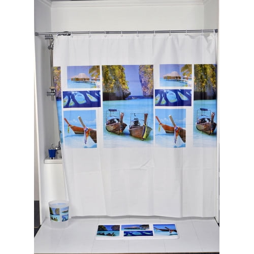 Evideco Paradise Printed Single Shower Curtain Walmart Com Walmart Com