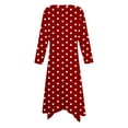 thumbnail image 5 of SMihono Fashion Birthday Dresses for Women Drop Shoulder Dresses for Women Polka Dot Print Spring Dresses Formal Dress Cocktail Dresses Wedding Guest Red 8, 5 of 5