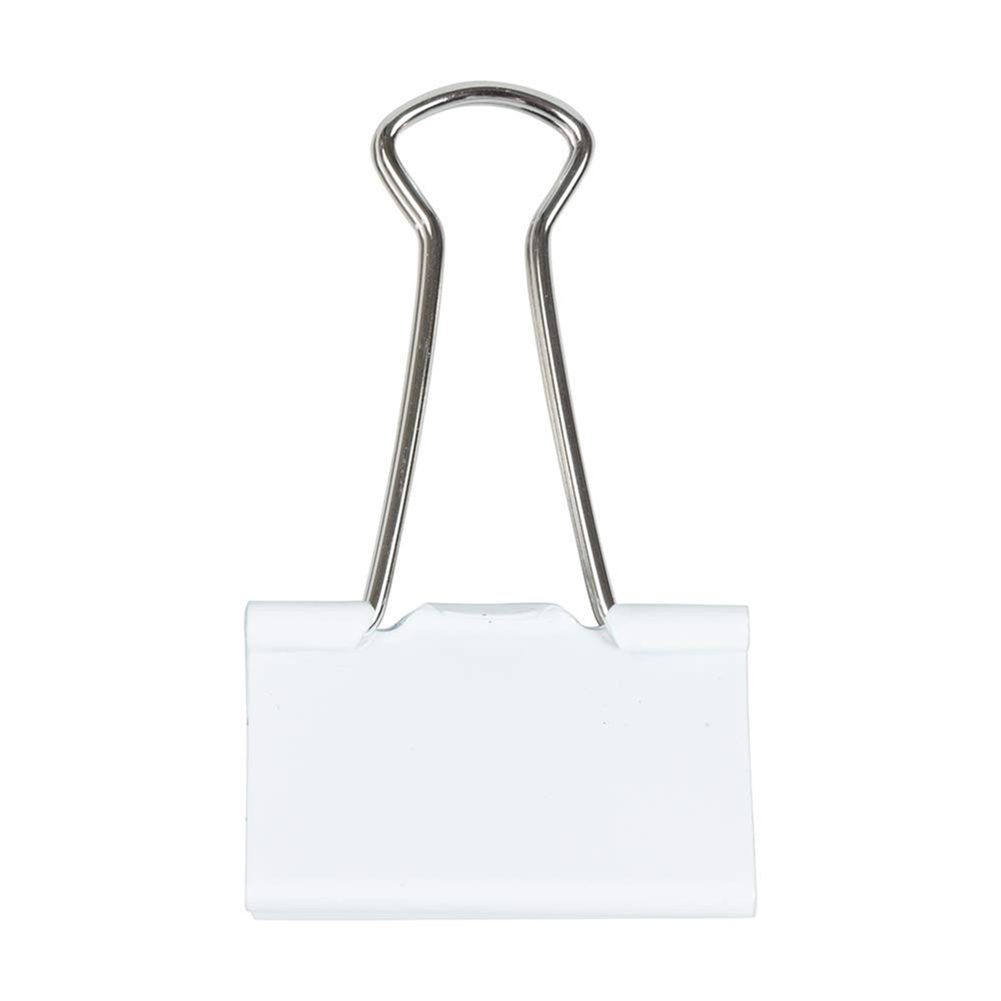 Large Binder Clips 1.6 Inch 41mm, White Office Supplies, 12 Pack Heavy Duty Paper Clips for Home Office Organization, White