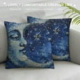 thumbnail image 3 of PRATYUS Sun and Moon Throw Pillow Covers for Sofa Travel, Hippie Starry Sky Pillow Covers Boho Stars Galaxy Decorative Pillow Covers, Sparkle Stars Universe Cushion Cases, Black Blue Red White, 3 of 5