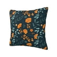 thumbnail image 2 of YFYANG Square Decorative Throw Pillow Case (Without Pillow Insert), Vintage Orange Flower Pattern Bedroom Sofa Car Cushion Cover, 24"x24", 2 of 9