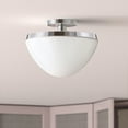 thumbnail image 2 of Evelyn&Zoe 12" Polished Nickel Finish Metal/Glass Semi Flush Mount, 2 of 6