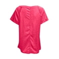 thumbnail image 5 of WIZUTIZ Plus Size Tops for Women up to 65% Off Basic Summer-Beach Fashion Tshirt Solid Plain Short Sleeve T-shirt Loose Fit V-Neck Fluffy Blouse Work Out Trendy Tops Cotton Linen Ladies Tshirts Pink, 5 of 6