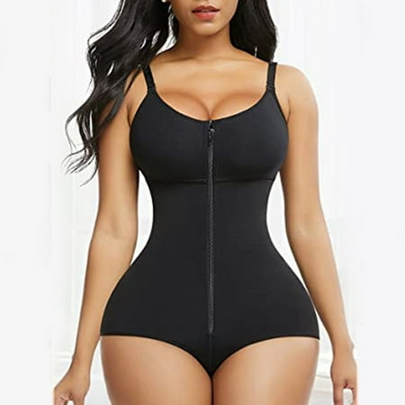 

Aayomet Shapewear for Women Ladies Zipper Bodysuit Suspender Hip Lift Seamless Breathable Corset Bodysuit Black 6XL