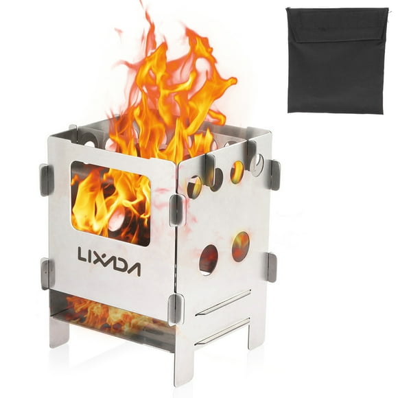 Lixada Outdoor furnace,Stainless Steel Wood Pocket Stove Outdoor Stove Outdoor Picnic Steel Wood Stove Wood Stove Pocket Stove Pocket Stove Portable Stainless Steel Zdhf Jinmie