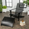 thumbnail image 6 of Saranac 2-Piece Traditional Rustic Acacia Wood Adirondack Chair with Detachable Ottoman, Black, 6 of 9
