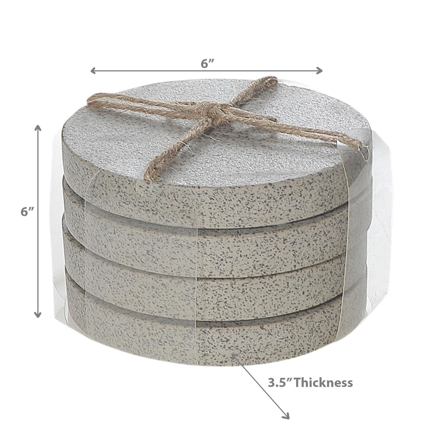 4Pc Terrazzo Stone Round Coaster 4X4