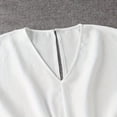 thumbnail image 6 of Womens Spring Summer Romper V‑Neck Bat Sleeve High Waist Casual Short One Piece Jumpsuit Alternative White S, 6 of 7