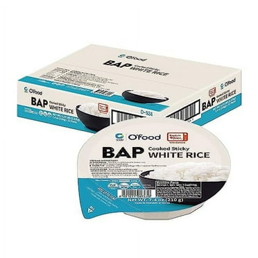 O'Food BAP Instant Rice (Pack of 12), Korean Cooked White Rice, Microwavable, Gluten-Free Sticky Rice Bowl, Asian Rice, Pantry Staple, Microwave Safe, Perfect with Kimchi, Noodles, Soup