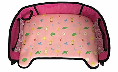 Little Oak Toddler Car Seat Tray Pink Sturdy Side Walls Easy To Clean Surface