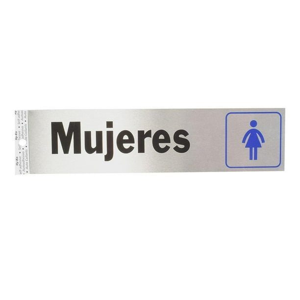 Letrero Para Puertas Mujeres Aluminio 20.3X5.1 Cm