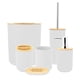 thumbnail image 1 of Juego completo de 6 jaboneras blancas, soporte para cepillos de dientes, taza y botella de loción para artículos esenciales del hogar para el baño, 1 of 8