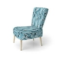 thumbnail image 3 of Designart "Zebra Rhythms In Blue" White Zebra Upholstered Accent Chair - Modern Arm Chair For Living Room, 3 of 5