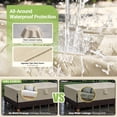 thumbnail image 3 of MR. COVER Patio Furniture Cover, Waterproof 600D Heavy Duty Outdoor Sofa and Table Set Cover, Rectangular Sectional Couch Protector, Fits 109"W x 84" Dx 28"H, Brown & Khaki, 3 of 11