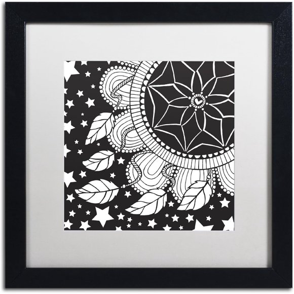 Trademark Fine Art ALI2822-B1616MF Dream Catcher by Hello Angel White Matte Black Framed Artwork, 16" x 16"