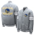 thumbnail image 3 of Youth Starter Gray Golden State Warriors Comic-Style Satin Full-Snap Varsity Jacket, 3 of 3