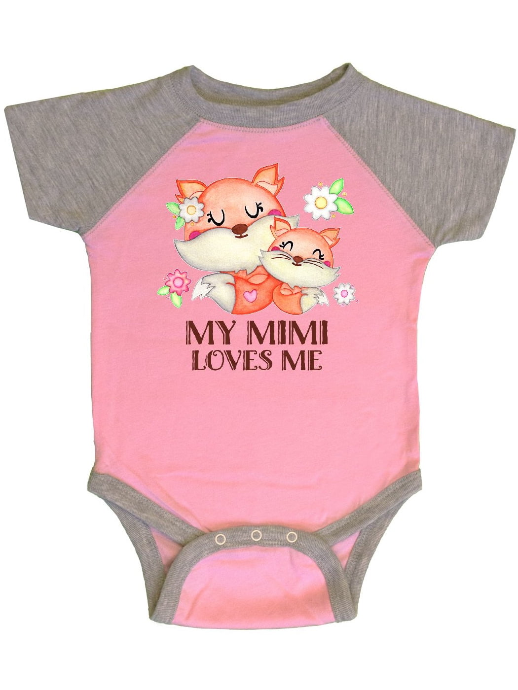 inktastic My Mimi Loves Me Cute Fox Long Sleeve Creeper