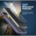 thumbnail image 3 of Encased Rebel Series Designed for iPhone 14 PRO Case with Screen Protector, Ultra Protective Heavy Duty Phone Case (Retail Packaging) - Purple, 3 of 3