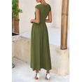 thumbnail image 2 of Vestido largo casual de verano PRETTYGARDEN para mujer, color verde militar, 2 of 9