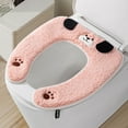 thumbnail image 3 of Wuztai Waterproof Toilet Seat Cover Winter Thick, 16.14x14.96in Velvet Fabric with Elastic Band for Household, Bathroom Toilet Cushion, 3 of 3