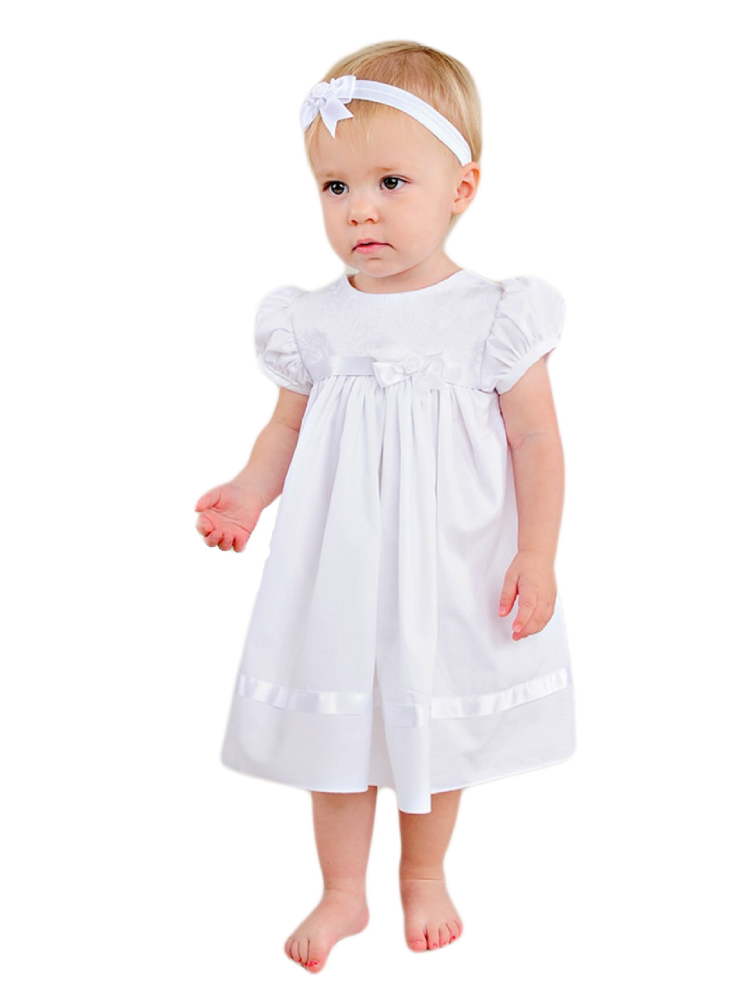 white embroidered dress baby girl