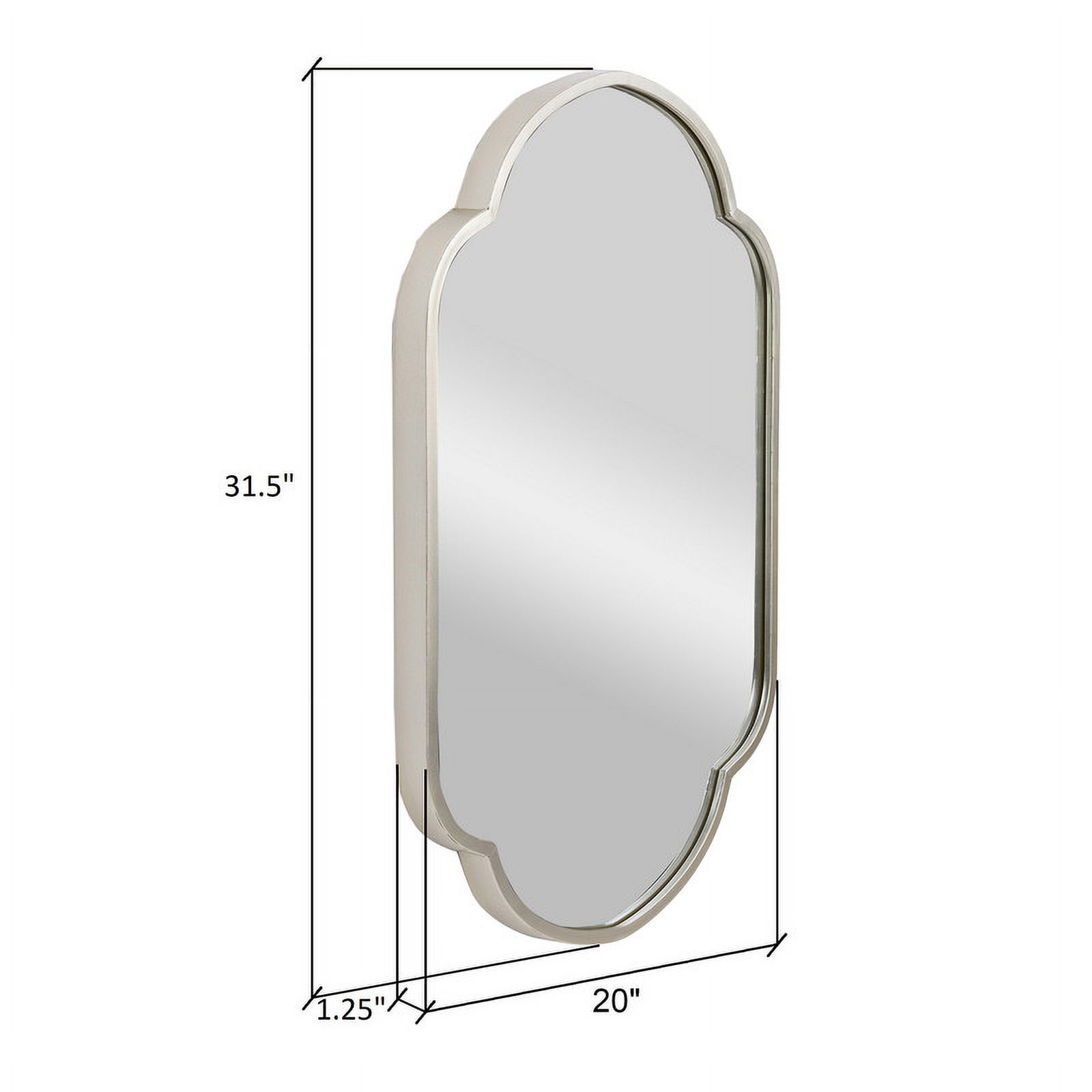 Elise Silver Metal Arched Oval Modern Wall Mirror