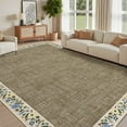 thumbnail image 2 of HOMERRY Floral Border Non Slip Area Rug 8' x 10' for Living Room Washable Indoor Carpet, Dark Camel, 2 of 6