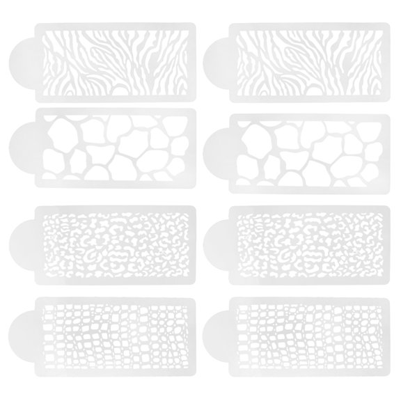 HEMOTON 2 Sets Leopard and Cow Pattern Printing Templates DIY Animal Cake Stencils