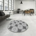thumbnail image 4 of Ahgly Company Machine Washable Indoor Square Transitional Platinum Gray Area Rugs, 6' Square, 4 of 7