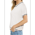 thumbnail image 6 of Womens Tops Trendy Casual Short Sleeve Shirts Crewneck Knit Sweater Top White XL, 6 of 7