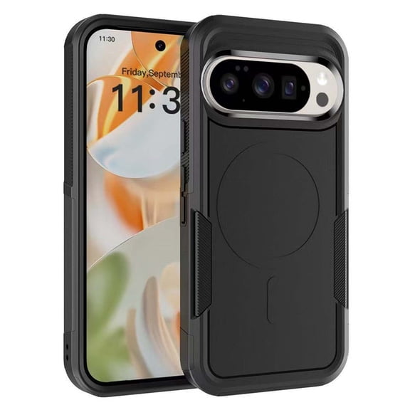 Dteck Magnetic Case for Google Pixel 10 /10 Pro 6.3", Compatble with MagSafe, Heavy Duty Dual-Layer Shockproof Matte Finish Phone Cover,Black