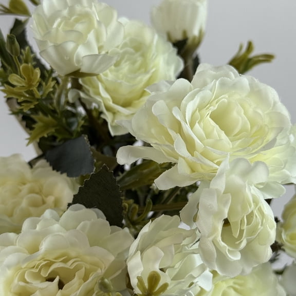 Oioii Realistic Artificial Flowers, Faux Floral Bouquet for Wedding & Home, Bridal Handheld Flower Aisle Guide Decor, Durable Fake Flower for Wall Hanging Wedding Home Decoration,White